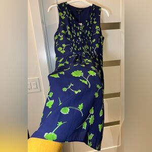 NEW Banana Rep Sleeveless V-Neck Lined Midi Dress Pockets 14P
